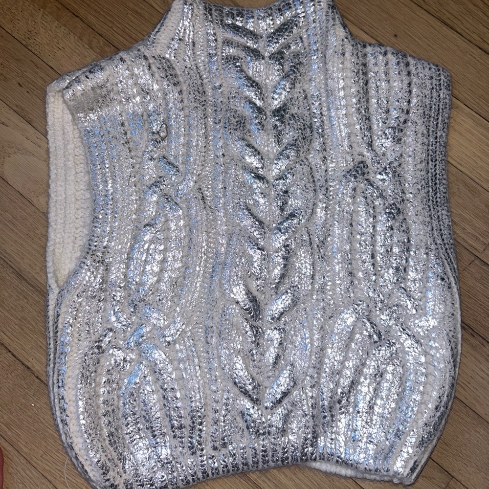 ZARA silver shimmer sweater